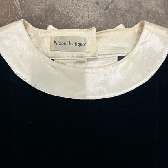 Nipon Boutique Navy maxi Dress velvet velour vintage whimsigoth witchy - Picture 4 of 5